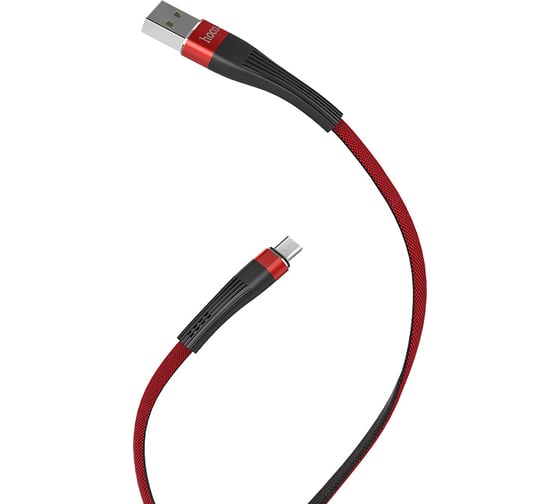 USB кабель Hoco U39 Slender для Micro USB, 2.4А, длина 1.2м, красный 813528 1