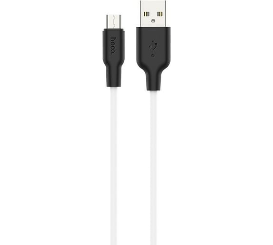 USB кабель Hoco X21 Plus Silicone для Lightning, 2.4A, длина 1.0м, белый 803301 1