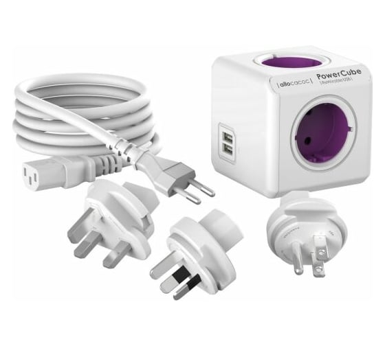 Сетевой разветвитель Allocacoc PowerCube ReWirable USB+3x plug+IEC cable 1811/DERU3P