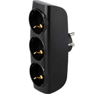 Разветвитель сетевой тройник SMARTBUY 3 гнезда с заземлением 16А 250B, черный SBE-16-A04b-3z