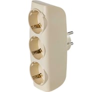Разветвитель сетевой тройник SMARTBUY 3 гнезда с заземлением 16А 250B, бежевый SBE-16-A04i-3z