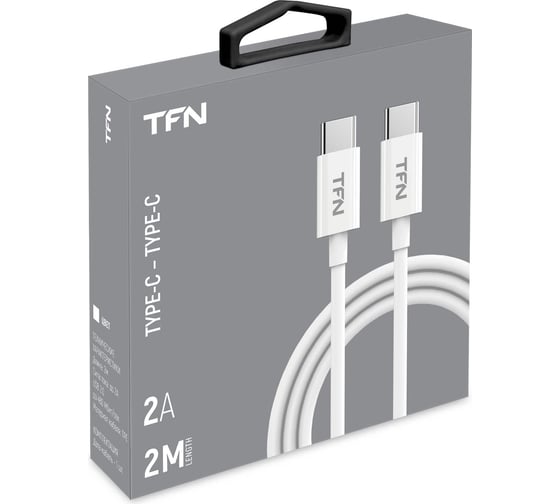 Дата-кабель TypeC-TypeC TFN 2м TPE, белый TFN-CUSBCC2MTPWH