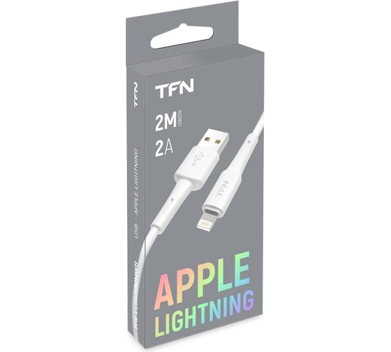 Дата-кабель USB-8pin TFN 2м, белый TFN-CLIGUSB2MWH