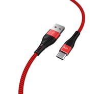 Дата-кабель USB-TypeC TFN нейлон, 1м red-black TFN-CFZUSBCUSB1MRD