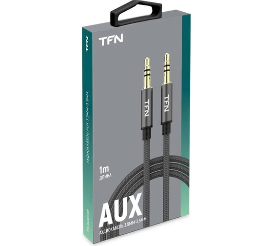 Аудиокабель AUX TFN 1м, серый TFN-CAUX1MGR