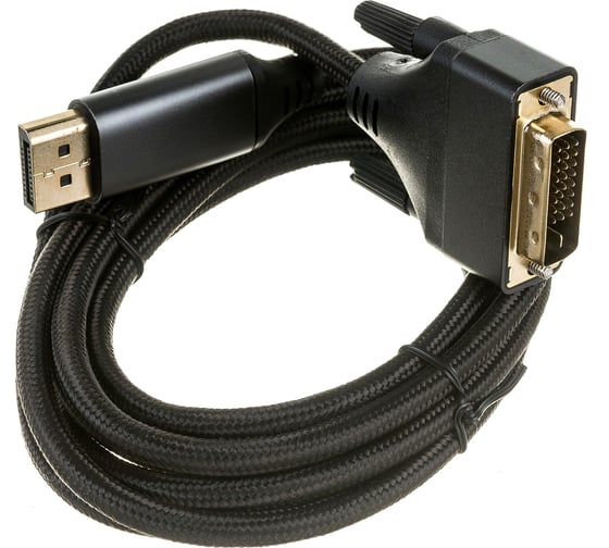 Кабель DisplayPort->DVI Cablexpert 4K 1.8м 20M/25M нейлоновая оплетка металлические разъемы пакет CC-DPM-DVIM-4K-6