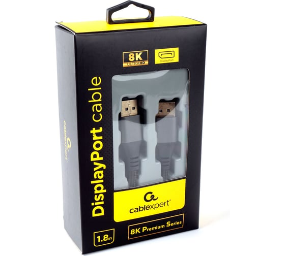Кабель DisplayPort Cablexpert v1.4 1.8м 20M/20M нейлоновая оплетка металлические разъемы пакет CC-DP8K-6