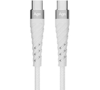 Кабель AGNI USB-C/USB-C, 100W, 1м, белый UC412-24-100W-CC-white