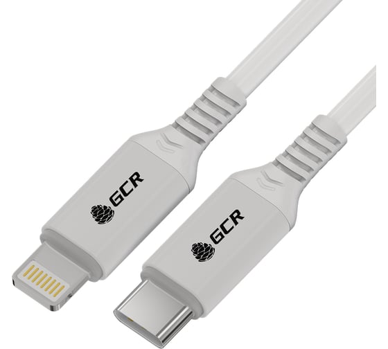 Кабель TypeC/Lightning GCR PREMIUM 0.5m MFI POWER DELIVERY 18 W, быстрая зарядка, силикон, VIV53I534