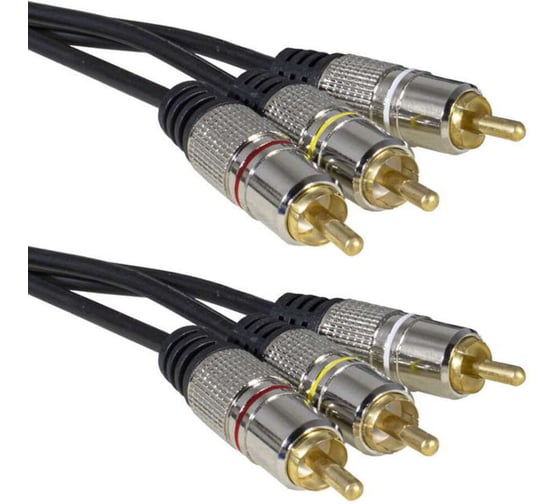 Аудио/видео шнур RUICHI 3 RCA - 3 RCA GM 3m 113690 1