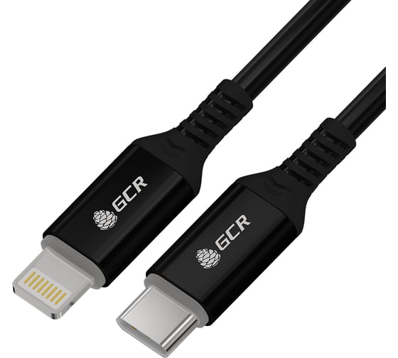 Кабель TypeC/Lightning GCR PREMIUM 0.5m MFI POWER DELIVERY 18 W, быстрая зарядка, черный, VIV53I536 1