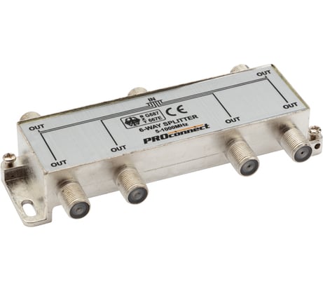 Делитель ТВ PROCONNECT на 6 выходов F разъём 5-1000 МГц 05-6024