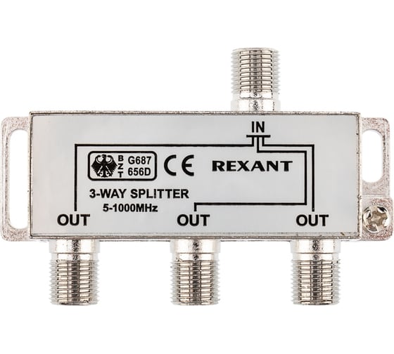 Делитель ТВ REXANT на 3 выхода F разъём 5-1000 МГц 05-6002