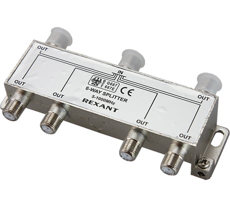 Делитель ТВ REXANT на 6 выходов F разъём 5-1000 МГц 05-6004