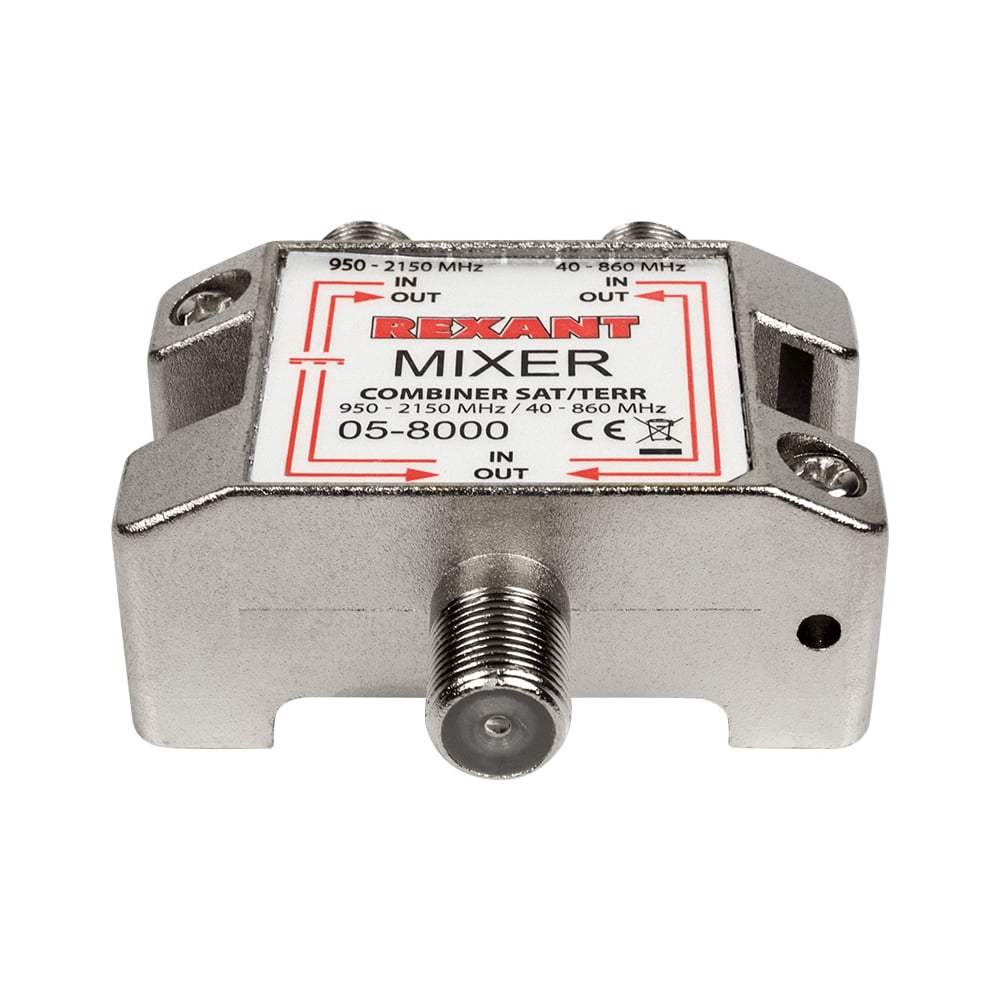 Делитель и сумматор REXANT 1 х 2 ТВ SAT F разъём в 40-2150 МГц 05-8000 ...