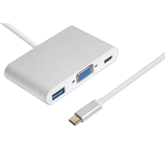 Переходник GCR USB 3.0 Type C на VGA+USB 3.0+Type C, VIVAPI25 1