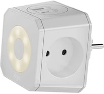 Разветвитель на 3 розетки AGNI ночник, 1 USB 18 Вт + 1 Type-C 20 Вт, белый TP-WJ2U3E-L-white