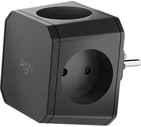 Разветвитель на 4 розетки AGNI чёрный TP-WJ4E-black