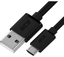 Кабель MicroUSB GCR 1.0m черный, быстрая зарядка, 28/24 AWG, VIV53I606
