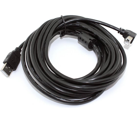 Кабель Amperin USB 2.0 на USB-B угол вниз 5 м 97451 1