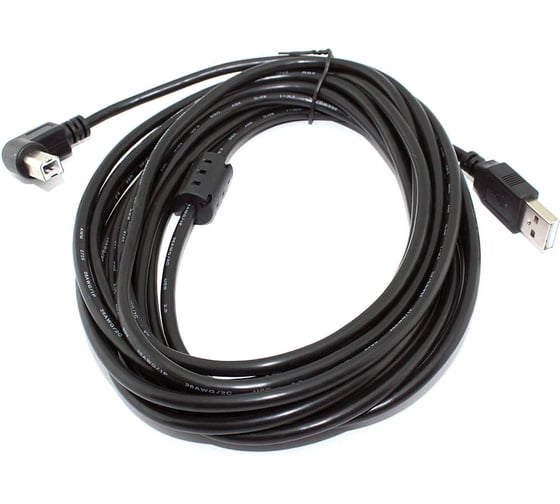 Кабель Amperin USB 2.0 на USB-B угол вправо 5 м 97469 1
