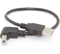 Кабель Amperin USB 2.0 на USB-B угол вниз 0,3 м 97446