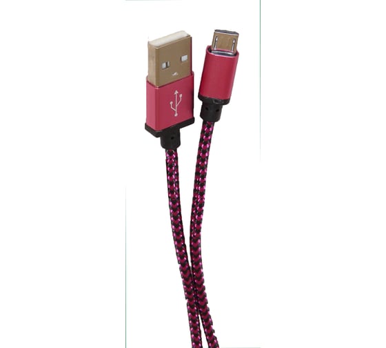 Кабель USB micro USB Pro Legend текстиль, фиолетовый, 1м PL1386 1