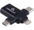 Переходник Cablexpert USB3.1 AF/Type-C(M)+MicroUSB(M)+Lightning(M), с поддержкой OTG, черный, A-USB3.1-AF-3in1 3