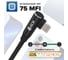 Угловой кабель Lightning GCR PREMIUM 0.25m для PowerBank, черный, AL case черный, 28/24 AWG, VIV53I446 4