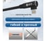 Угловой кабель Lightning GCR PREMIUM 0.25m для PowerBank, черный, AL case черный, 28/24 AWG, VIV53I446 7