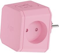 Разветвитель AGNI на 3 розетки, ночник, 1 USB 18 Вт + 1 Type-C 20 Вт, розовый TP-WJ2U3E TP-WJ2U3E-pink