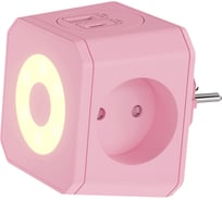 Разветвитель AGNI на 3 розетки, ночник, 1 USB 18 Вт + 1 Type-C 20 Вт, розовый TP-WJ2U3E TP-WJ2U3E-L-pink