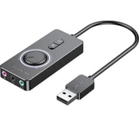 Внешняя звуковая карта VENTION USB c регулятором громкости Черная CDRBB