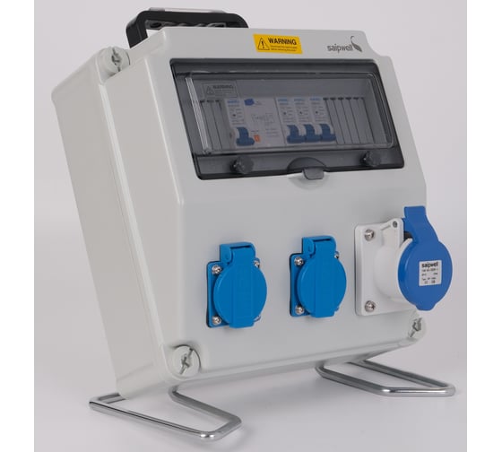 Распределительное устройство переносное с розетками SAIPWELL 280х280х150мм SP-CZ-282815-002 SPL06-10 1