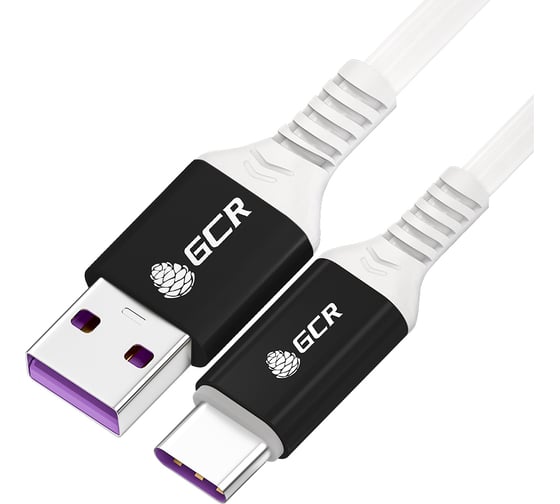 Кабель TypeC GCR 0.5m, POWER DELIVERY 60 W, быстрая зарядка, белый TPE, AL case, 28/22 AWG, VIV53I655 1