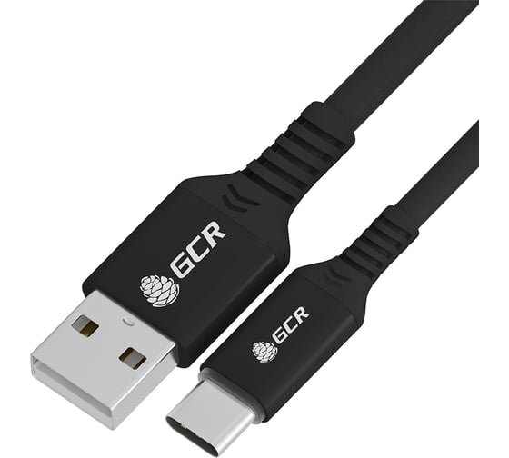 Кабель TypeC GCR QC 1.5m, быстрая зарядка, черный TPE, AL case черный, 28/22 AWG, VIV53I636 1