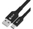 Кабель TypeC GCR QC 1.0m, быстрая зарядка, черный нейлон, AL case черный, 28/24 AWG, VIV53I630 1