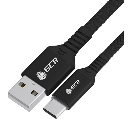 Кабель TypeC GCR QC 1.5m, быстрая зарядка, черный нейлон, AL case черный, 28/24 AWG, VIV53I631 1