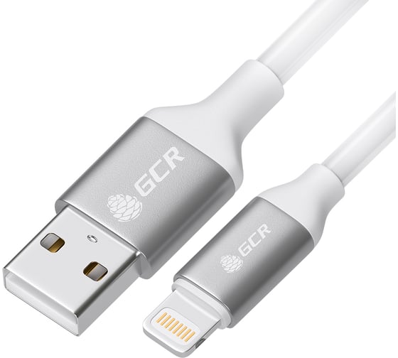 Кабель USB 2.0 AM/Lightning GCR 1.0m поддержка всех IOS, MFI, супер эластичный, силикон, VIV52I233