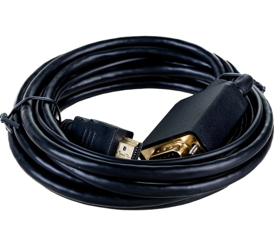 Кабель Cablexpert HDMI VGA, 19M/15M + 3.5Jack 3м медь, черный, позолоченные разъемы A-HDMI-VGA-03-10