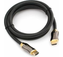 Кабель Cablexpert HDMI серия Platinum 1,8м v2.0, M/M позолоченный разъем-s, титан металл, корпус нейлоновая оплетка CC-P-HDMI03-1.8M