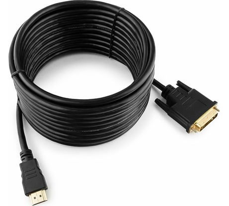 Кабель Cablexpert HDMI-DVI 19M/19M 7.5м singlelink медь, черный, позолоченные разъемы, экран CC-HDMI-DVI-7.5MC