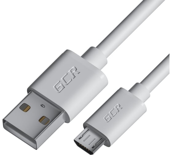Кабель MicroUSB GCR 2.0m белый, быстрая зарядка, 28/24 AWG, VIV53I233