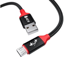 Кабель MicroUSB GCR QC 1.0m "рок АлисА", быстрая зарядка, черный нейлон, AL корпус 28/24 AWG, VIV52I915