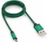 Кабель Cablexpert USB 2.0 AM/microBM 5P 1м нейлоновая оплетка, алюминиевые разъемы, зеленый CC-mUSB2gn1m 1