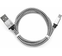 Кабель Cablexpert USB 2.0 AM/microBM 5P 1м нейлоновая оплетка, алюминиевые разъемы, серебро CC-mUSB2sr1m