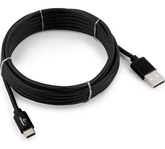Кабель Cablexpert USB 2.0, AM/Type-C, серия Silver, длина 3м, черный CC-S-USBC01Bk-3M