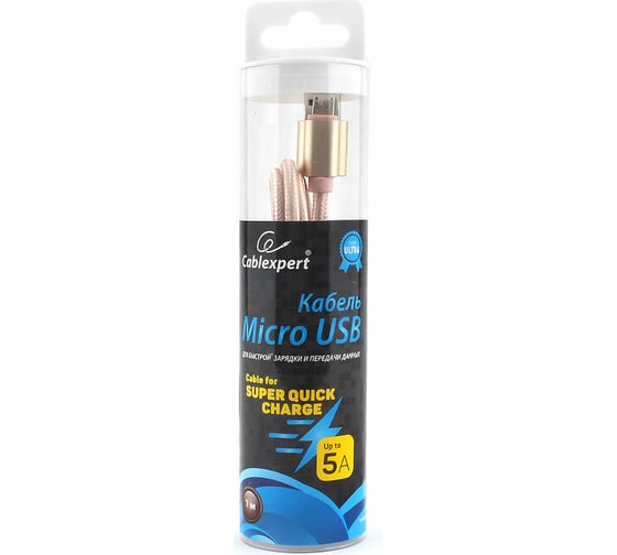 Кабель Cablexpert USB 2.0 AM/microB серия Ultra длина 1м, золотой CC-U-mUSB02Gd-1M