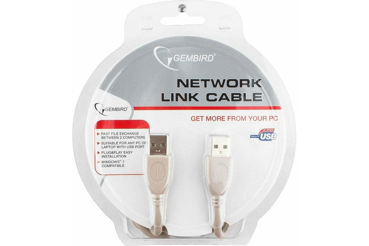 Кабель Cablexpert USB 2.0 Link AM/AM 1.8м для связи 2х комп по USB портам,  блистер UANC22V7 - выгодная цена, отзывы, характеристики, фото - купить в  Москве и РФ