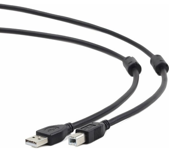 Кабель Cablexpert USB 2.0 Pro, AM/BM, 3м, экран, 2 ферритовых кольца, черный, CCF2-USB2-AMBM-10